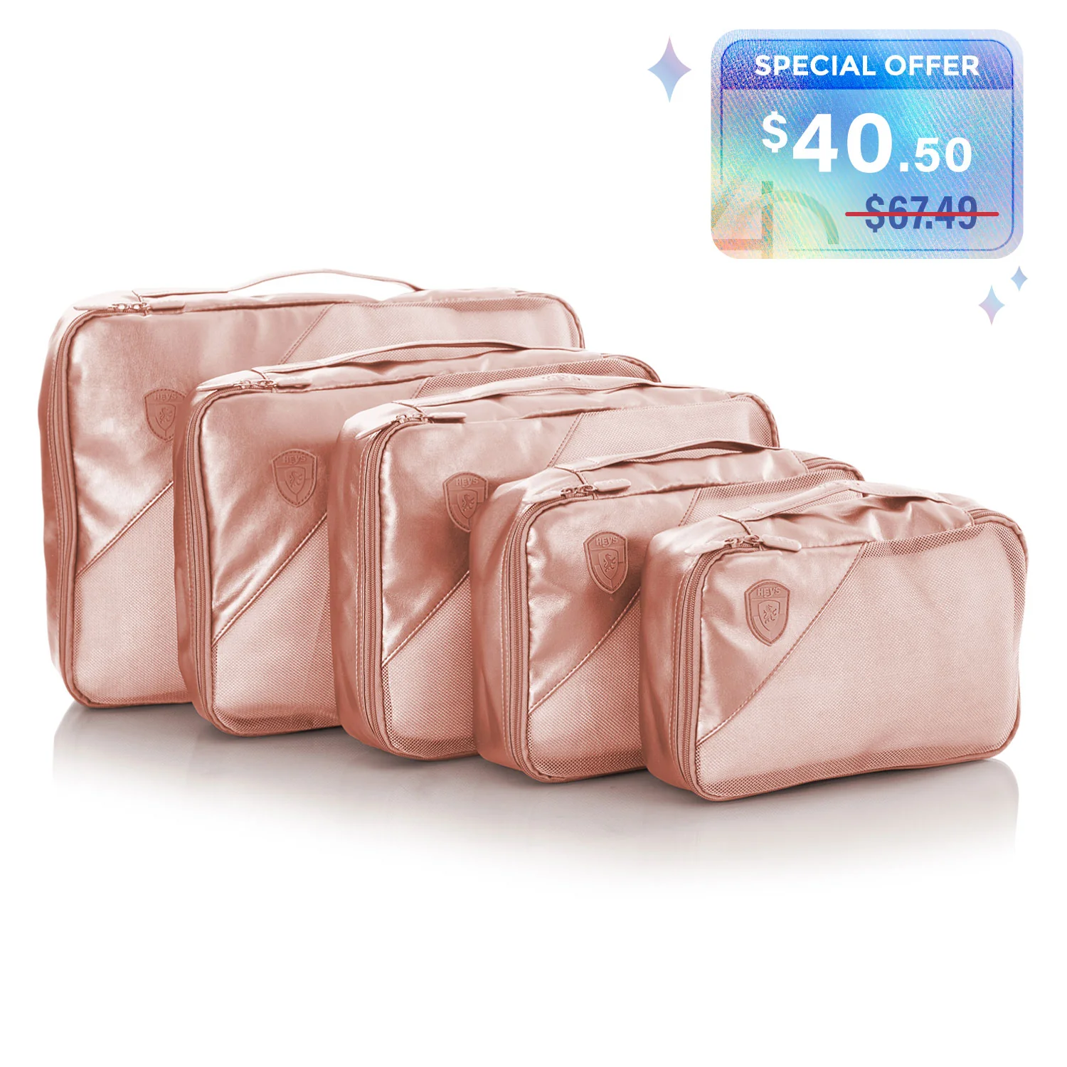 Metallic 5 Piece Set Packing Cubes