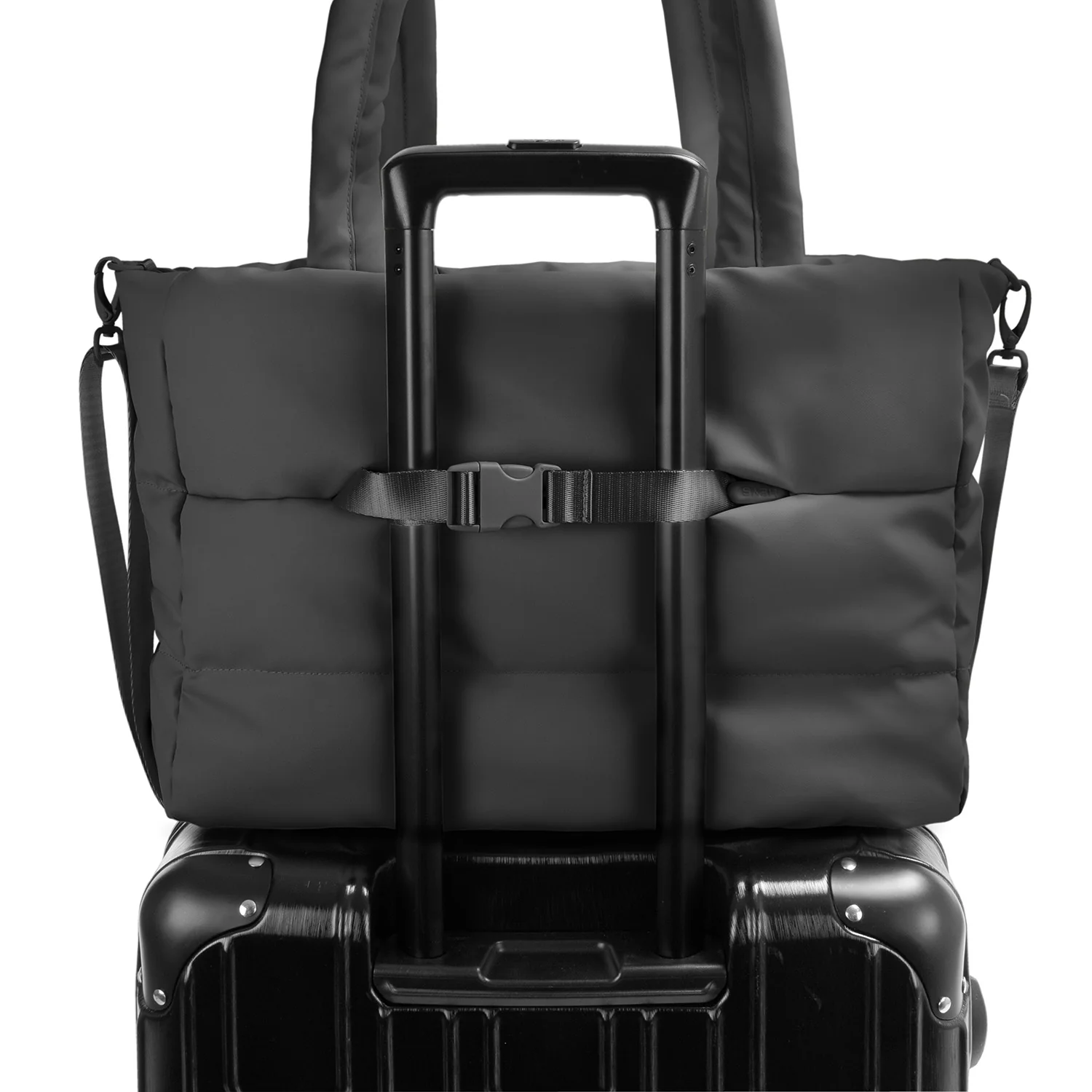The Puffer Travel Tote - Black - Image 6